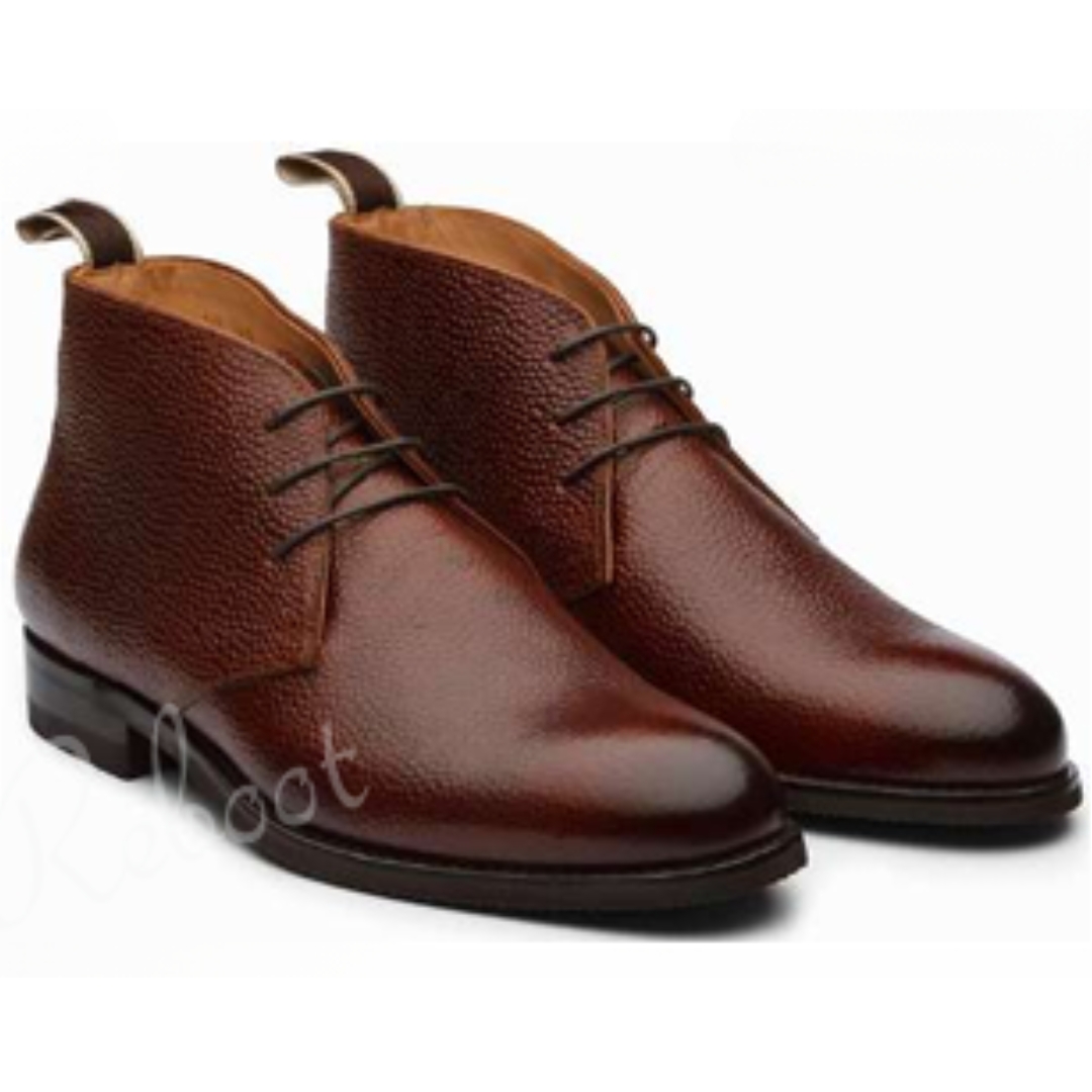 Leather Pebble Grain Boots Shoes